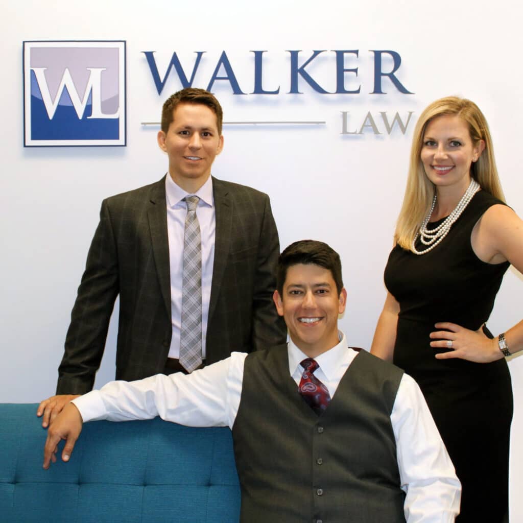 The Walker Law team at their office in downtown San Diego